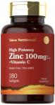 Carlyle Zinc Supplement 100mg with Vitamin C | 180 Softgels | Non-GMO, Gluten Free | Tahoe Nutritionals