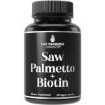 Saw Palmetto + Biotin Advanced 2-in-1 Combo for Hair Growth. Vegan Capsules Supplement with Natural Saw Palmetto Extract + 10000mcg Biotin. Hair Loss and Regrowth Pills for Men and Women. DHT Blocker