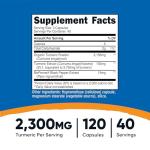 Nutricost Turmeric Curcumin with BioPerine and 95% Curcuminoids, 2300mg, 120 Capsules, Veggie Capsules, 767mg Per Cap, 40 Servings, Gluten Free, Non-GMO