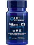 Life Extension Vitamin D3 125 mcg (5000 IU), Bone Health, Brain Performance, Immune System Support, Gluten-Free, Non-GMO, Once Daily, Two-Month Supply, 60 Softgels