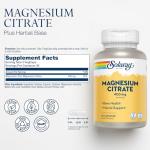Solaray Magnesium Citrate - Pure Magnesium Citrate Capsules, Supplement for Calm, Bone Health, Cellular Energy, Heart & Muscle Support, 400mg Per Serving - 90 Vegan Capsules
