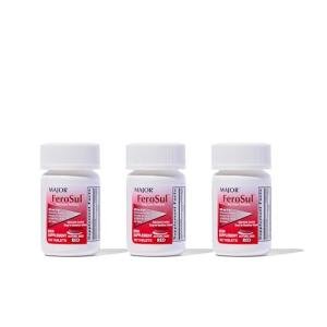 MAJOR Ferosul - Ferrous Sulfate 325mg Tablets with 65mg of Elemental Iron - Iron Supplement for Women, Men - Red - 100 Count (3 Pack)