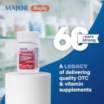 MAJOR Ferosul - Ferrous Sulfate 325mg Tablets with 65mg of Elemental Iron - Iron Supplement for Women, Men - Red - 100 Count (3 Pack)