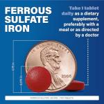 MAJOR Ferosul - Ferrous Sulfate 325mg Tablets with 65mg of Elemental Iron - Iron Supplement for Women, Men - Red - 100 Count (3 Pack)