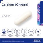 Pure Encapsulations Calcium (Citrate) - Supplement for Bone, Teeth, Colon, and Cardiovascular Health Support* - with Premium Calcium Citrate - 180 Capsules