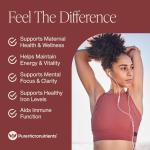 Iron Supplement for Women & Men, Natural Ferrous Chelate, Bisglycinate 25mg + Vitamin C, B6, B12, Folic Acid - IronPills for Iron Deficiency & Energy Support - 120 Count