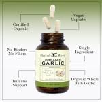 Herbal Roots Organic Whole Bulb Garlic Pills - Potent Extra Strength | 600 mg - 60 Organic Vegan Capsules