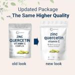 Micro Ingredients Quercetin with Vitamin C and Zinc, 240 Capsules | Quercetin 500mg, Vitamin C 500mg, Zinc 50mg (Picolinate, Citrate, Glycinate, Gluconate) | Complete Immune Support Supplements