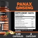 Zolotus Korean Red Panax Ginseng + Ginkgo Biloba, Ashwagandha, Beetroot, Green Tea - 120 Capsules for 2 Month Supply