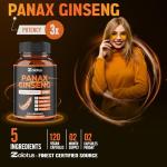 Zolotus Korean Red Panax Ginseng + Ginkgo Biloba, Ashwagandha, Beetroot, Green Tea - 120 Capsules for 2 Month Supply