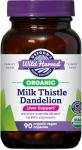 Oregon's Wild Harvest Certified Organic Milk Thistle Dandelion Capsules Liver Support Extract Standardized to 80% Silymarin, 90 Count