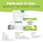 HANDPICK, Green Tea Bags - 100 Eco-Friendly Tea Bags | Resealable Pack for Freshness | Delicate & Flavory | Direct From India