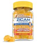 Zicam Cold Remedy Zinc Medicated Fruit Drops, Manuka Honey Flavor, Homeopathic, Cold Shortening Medicine, Shortens Cold Duration, 25 Count