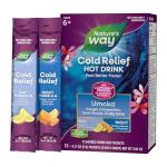 Nature's Way Cold Relief Hot Drink, Umcka, Homeopathic, Clinically Proven Pelargonium Sidoides 1X, for Cough, Congestion, Sore Throat, Stuffy Nose, Day & Night Formula, 12 Packets (Packaging May Vary)