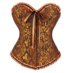 Moonight Corset Top Floral Renaissance Corset Womens Lace Up Boned Overbust Corset Bustier Turmeric 5XL