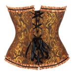 Moonight Corset Top Floral Renaissance Corset Womens Lace Up Boned Overbust Corset Bustier Turmeric 5XL