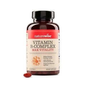 NatureWise Vitamin B Complex for Women and Men - with Folic Acid Biotin B1 B2 B3 B6 B12 - Support Cellular Energy & Mental Clarity - Gluten & Dairy Free, Non-GMO - 150 Softgels[5-Month Supply]