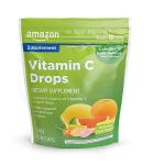 Amazon Basic Care Vitamin C Supplement Drops, Lemon, Orange & Grapefruit, 140 count (Previously SoundHealth)