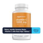 Amazon Basics - Vitamin C, 1000 mg with Rose Hips 5mg, 90 tablets (1 per serving), Gluten Free