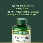Nature's Bounty Calcium Plus 500 mg Vitamin D3, Immune Support & Bone Health, 300 Tablets