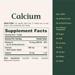 Nature's Bounty Calcium Plus 500 mg Vitamin D3, Immune Support & Bone Health, 300 Tablets