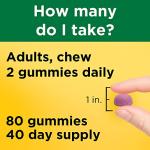 Nature Made Calcium Gummies 500 mg Per Serving with Vitamin D3, Dietary Supplement for Bone Support, 80 Gummies, 40 Day Supply