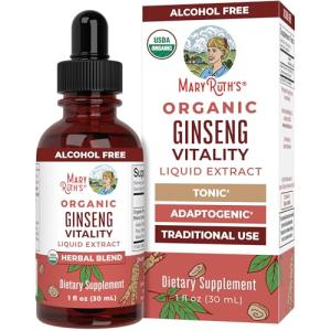 MaryRuth Organics Herbal Supplement for Brain Function | Boost Energy | Memory | Vitality USDA | Ginseng with Ashwagandha | Eleuthero and Maca Root Extract | 1 Fl Oz