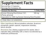Bronson Korean Panax Ginseng Supports Energy, Endurance & Vitality + Memory and Mental Performance, 120 Capsules