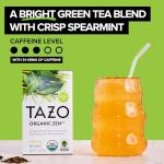 TAZO Organic Zen Green Tea, Caffeinated Tea with Refreshing Lemongrass & Spearmint, 16 Total Bags