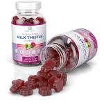 Sugar-Free Milk Thistle Gummies for Liver Cleanse Detox & Repair (Natural Blueberry-Raz Flavor) Cardo Mariano, Cleansing Milk Thistle Extract & Antioxidant Support, Vegan, Replaces Pills & Capsules