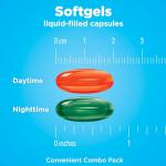 Amazon Basic Care Cold and Flu Relief, Daytime and Nighttime Combo Pack Softgels, Powerful Cold Medicine for Day and Night Multi-Symptom Relief, 48 Count(Pack of 1)