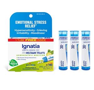 Boiron Ignatia Amara 30C Homeopathic Medicine for Relief from Emotional Stress, Hypersensitivity, Irritability, and Moodiness - 3 Count (240 Pellets)