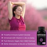 NutraChamps Echinacea Capsules 1000mg - 8-in-1 Immune Support Supplement - Echinacea Goldenseal, Vitamin C, Zinc, Ginger, Elderberry - 60 Capsules