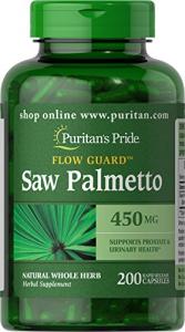 Puritan's Pride Flow Guardâ„¢ Saw Palmetto Extract 450mg, Natural Whole Herb Traditional Herbal Dietary Supplement for Mens Prostate and Urinary Health Support, 200 Rapid Release Capsules