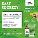 Wild & Organic Saw Palmetto Tincture - Saw Palmetto Extract Supplement for Men & Women - Liquid Powder Based Drops - Serenoa Repens Berries - Vegan, Sugar & Alcohol-Free - 4 fl oz