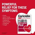 Coricidin HBP Maximum Strength Multi-Symptom Flu Tablets For Body Aches, Body Pains Cold and Cough Relief: Flu Medicine for Adults with High Blood Pressure - 24 Count
