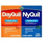 Vicks DayQuil & NyQuil Co-Pack, Cold & Flu Medicine, Powerful Multi-Symptom Daytime & Nighttime Relief for Headache, Fever, Sore Throat, Minor Aches & Pains, & Cough, 72ct