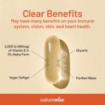NatureWise Vitamin E 1000 IU Softgels (450mg dL-Alpha) - Vegan, Gluten-Free, Soy-Free, Non-GMO Antioxidant Dietary Supplement for Skin, Heart, Eye, and Immune Health Support - 60-Day Supply, 120 Count