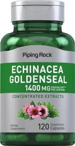 Piping Rock Echinacea Goldenseal Capsules | 1400mg | 120 Vegetarian Capsules | Non-GMO, Gluten Free Supplement