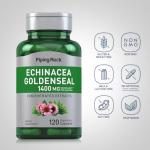 Piping Rock Echinacea Goldenseal Capsules | 1400mg | 120 Vegetarian Capsules | Non-GMO, Gluten Free Supplement