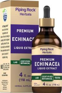 Piping Rock Echinacea Drops | 4 fl oz | Liquid Extract Tincture | Premium Botanical Herb | Vegetarian Supplement | Alcohol Free, Non-GMO, Gluten Free