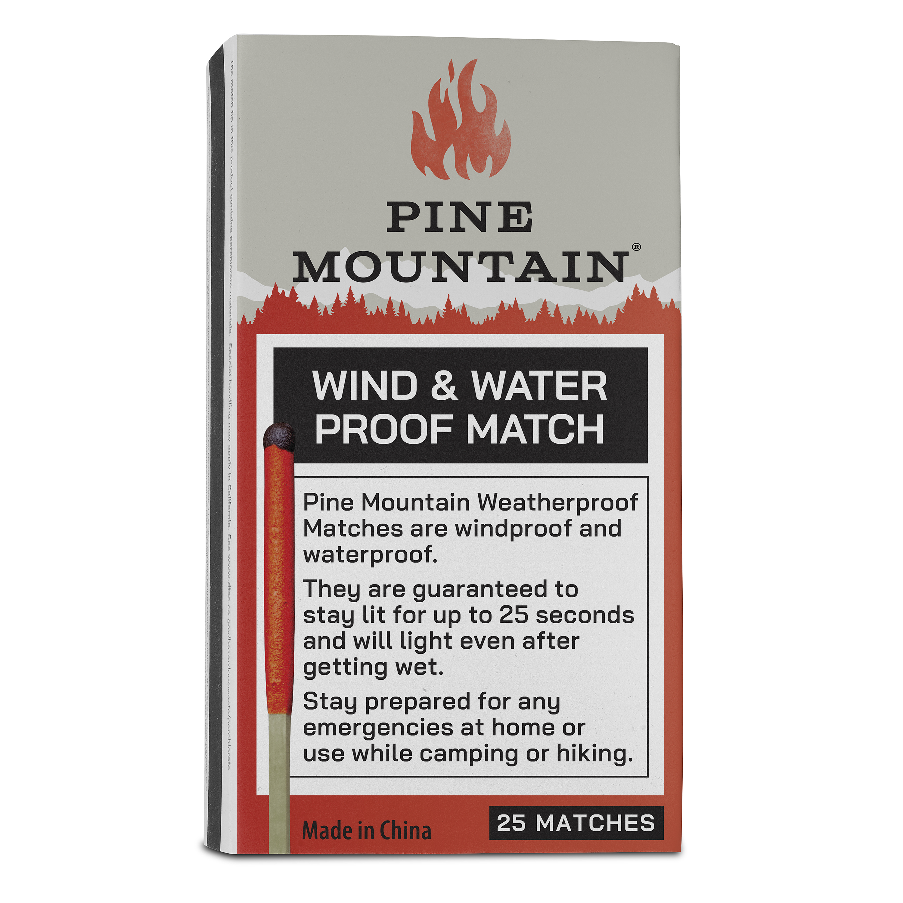 Extreme Weather Matches, 25ct, Tan/Red