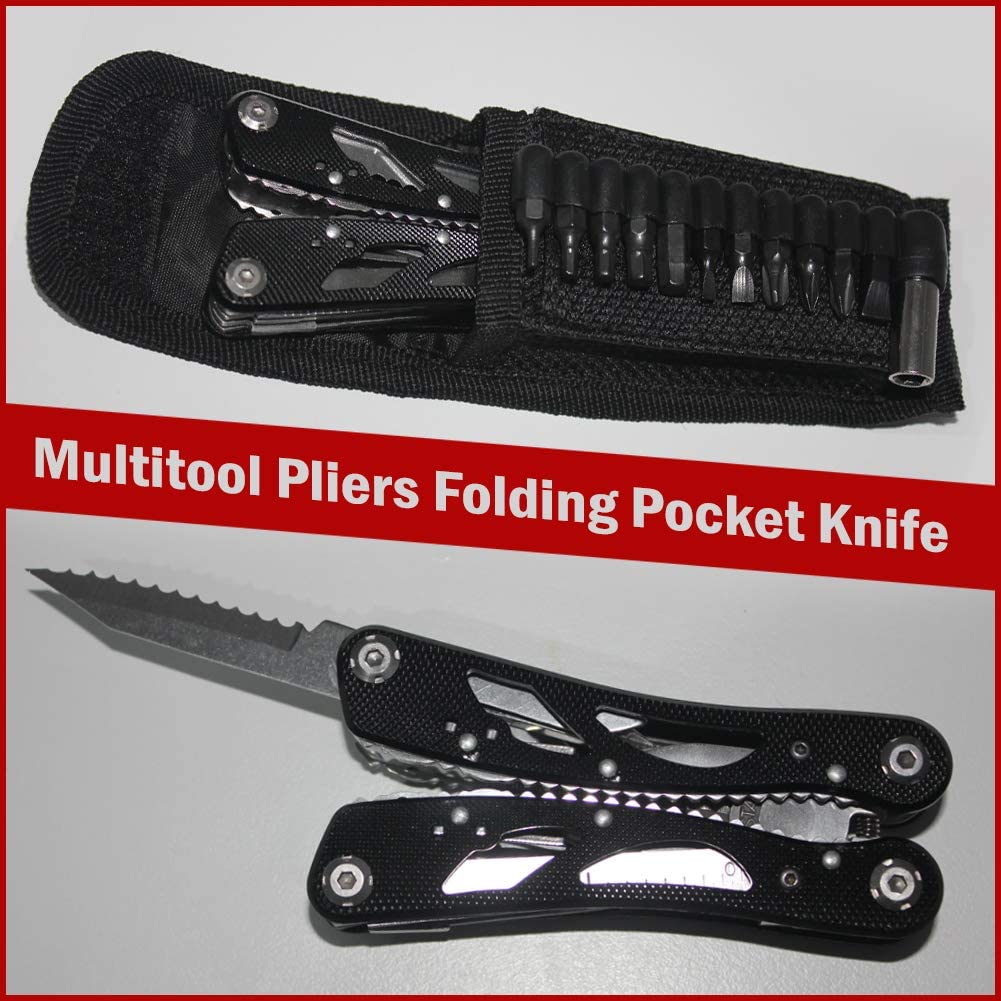 Black Stainless Steel Pocket Multi-Tool Kit
