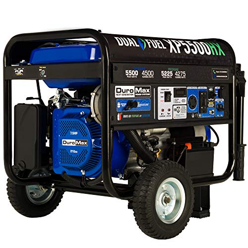 Dual Fuel Portable Generator: 5500 Watts - Blue