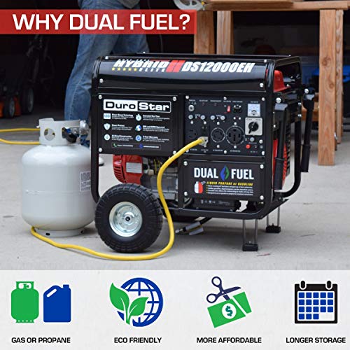 DuroStar Dual Fuel Portable Generator, 12000W - Prepper