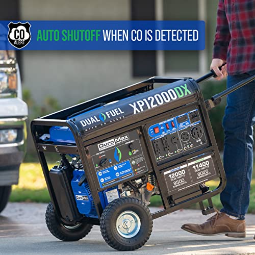 Dual Fuel Portable Generator with CO Alert - 12,000W
