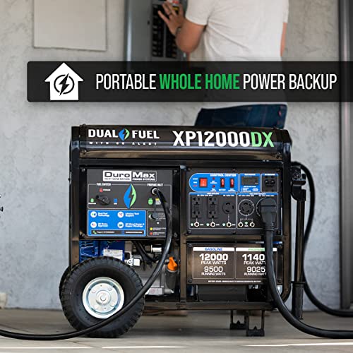 Dual Fuel Portable Generator with CO Alert - 12,000W
