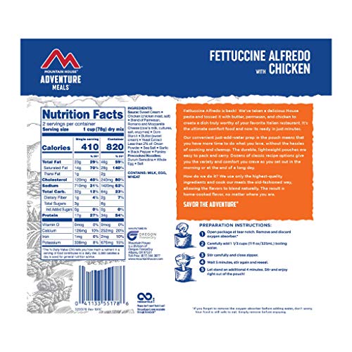 Freeze Dried Fettuccine Alfredo with Chicken | Prepper Supplies
