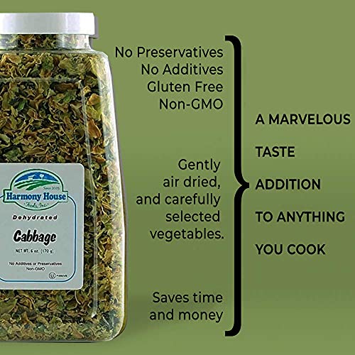Harmony House Foods Cabbage Flakes - Dehydrated Prepper Supp