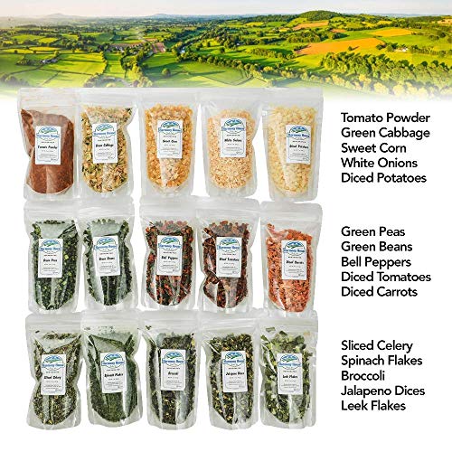 15 Count Dehydrated Vegetable Sampler for Preppers